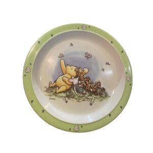 Winnie the Pooh The First Years Plastic Kids Plate 8.5in Green 2002